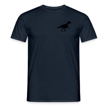 Abzeichen - Niedlicher Dinosaurier Allosaurus - Männer T-Shirt - Navy - Vorne - AI Model Male 178 light (178cm)