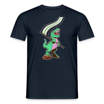 LGBTQ Flag - Dinosaur Agender - Men's T-Shirt - navy - Front - AI Model Male 178 light (178cm)