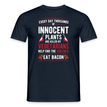 Violence végétarienne Nourriture Bacon - T-shirt homme - marine - Devant - AI Model Male 178 light (178cm)