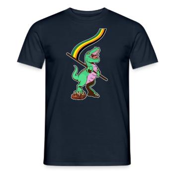 LGBTQ-Flagge - Dinosaurier Aromantic - Männer T-Shirt - Navy - Vorne - AI Model Male 178 light (178cm)