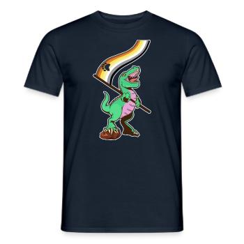 LGBTQ-Flagge - Dinosaurierbär - Männer T-Shirt - Navy - Vorne - AI Model Male 178 light (178cm)
