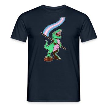 LGBTQ-Flagge - Dinosaurier-Transgender - Männer T-Shirt - Navy - Vorne - AI Model Male 178 light (178cm)