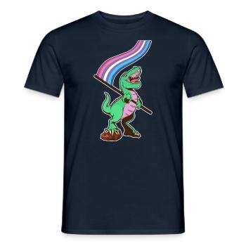 LGBTQ-Flagge - Dinosaurierbär - Männer T-Shirt - Navy - Vorne - AI Model Male 178 light (178cm)