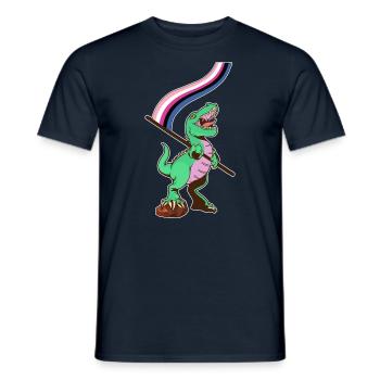 LGBTQ Flag - Dinosaur Sexual Fluid - Men's T-Shirt - navy - Front - AI Model Male 178 light (178cm)