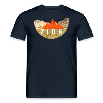 Jahrgang - Zion Nationalpark - Männer T-Shirt - Navy - Vorne - AI Model Male 178 light (178cm)