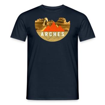 Jahrgang - Arches Peak Nationalpark - Männer T-Shirt - Navy - Vorne - AI Model Male 178 light (178cm)