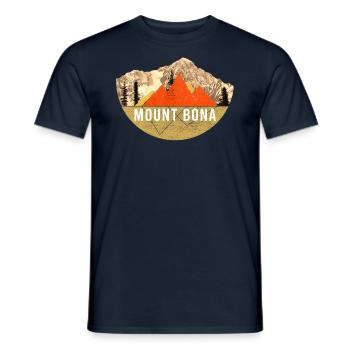 Vintage USA Randonnée - Mont Bona - T-shirt homme - marine - Devant - AI Model Male 178 light (178cm)