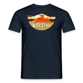 Vintages USA-Wandern - Berg Massiv - Männer T-Shirt - Navy - Vorne - AI Model Male 178 light (178cm)