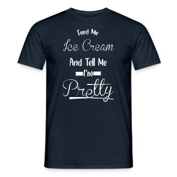 Dis-moi, je suis jolie - Crème glacée - T-shirt homme - marine - Devant - AI Model Male 178 light (178cm)