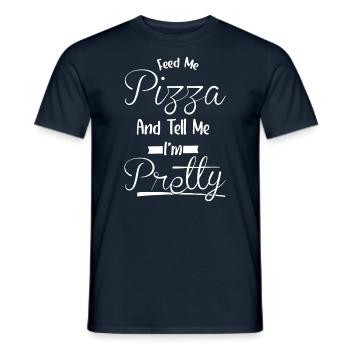 Sag Mir, Ich Bin Hübsch - Food Pizza - Männer T-Shirt - Navy - Vorne - AI Model Male 178 light (178cm)