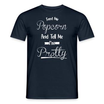 Dis-moi, je suis jolie - Mange du maïs soufflé - T-shirt homme - marine - Devant - AI Model Male 178 light (178cm)