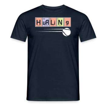 Joueur de hurling Sport Chimie - T-shirt homme - marine - Devant - AI Model Male 178 light (178cm)