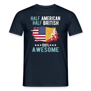 Halb Amerikaner Halb Brite - Männer T-Shirt - Navy - Vorne - AI Model Male 178 light (178cm)