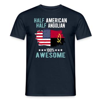Halb Amerikaner Halb Angolier - Männer T-Shirt - Navy - Vorne - AI Model Male 178 light (178cm)