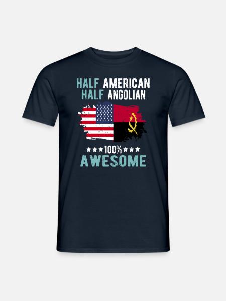 Half American Half Angolier - Men's T-Shirt - navy