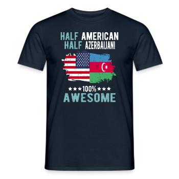 Halb Amerikaner Halb Aserbaidschaner - Männer T-Shirt - Navy - Vorne - AI Model Male 178 light (178cm)