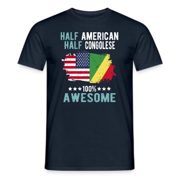 Halb Amerikaner Halb Kongolese - Männer T-Shirt - Navy - Vorne - AI Model Male 178 light (178cm)