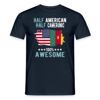 Half American Half Cameroonian - Men's T-Shirt - navy - Front - AI Model Male 178 light (178cm)