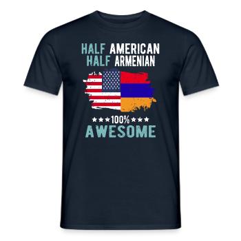 Halb Amerikaner Halb Armenier - Männer T-Shirt - Navy - Vorne - AI Model Male 178 light (178cm)