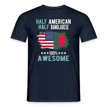 Moitié américain moitié bangladais - T-shirt homme - marine - Devant - AI Model Male 178 light (178cm)