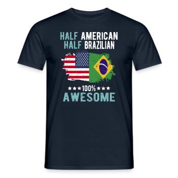 Halb Amerikaner Halb Brasilianer - Männer T-Shirt - Navy - Vorne - AI Model Male 178 light (178cm)