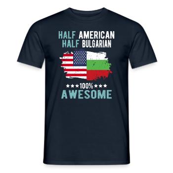 Half American Half Bulgarian - Men's T-Shirt - navy - Front - AI Model Male 178 light (178cm)