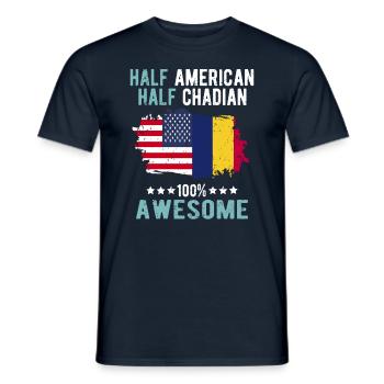 Half American Half Chadian - Men's T-Shirt - navy - Front - AI Model Male 178 light (178cm)