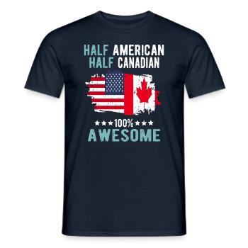 Halb Amerikaner Halb Kanadier - Männer T-Shirt - Navy - Vorne - AI Model Male 178 light (178cm)