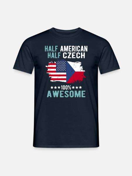 Half American Half Czech - Men's T-Shirt - navy