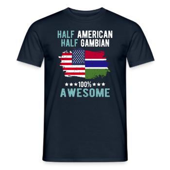 Half American Half Gambian - Men's T-Shirt - navy - Front - AI Model Male 178 light (178cm)