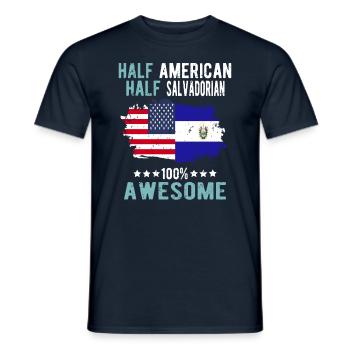 Moitié américain moitié salvadorien - T-shirt homme - marine - Devant - AI Model Male 178 light (178cm)