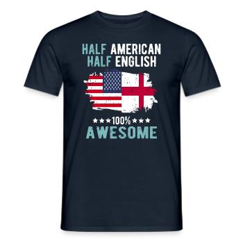 Half American Half English - Men's T-Shirt - navy - Front - AI Model Male 178 light (178cm)
