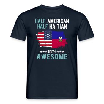 Half American, half Haitian - Men's T-Shirt - navy - Front - AI Model Male 178 light (178cm)