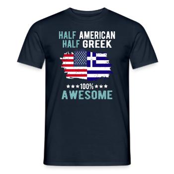 Half American Half Greek - Men's T-Shirt - navy - Front - AI Model Male 178 light (178cm)