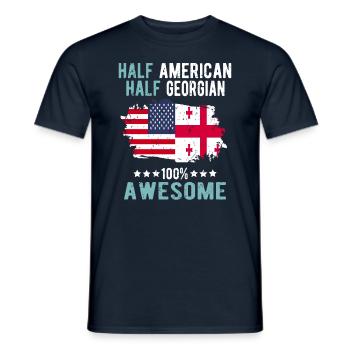 Half American Half Georgian - Men's T-Shirt - navy - Front - AI Model Male 178 light (178cm)
