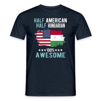 Halb Amerikaner Halb Ungar - Männer T-Shirt - Navy - Vorne - AI Model Male 178 light (178cm)