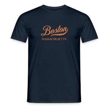 Retro USA Massachusetts Vintage Boston - Männer T-Shirt - Navy - Vorne - AI Model Male 178 light (178cm)