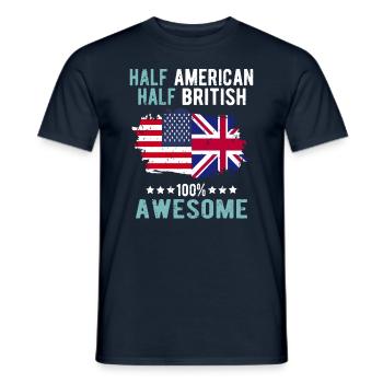 Halb Amerikaner Halb Brite - Männer T-Shirt - Navy - Vorne - AI Model Male 178 light (178cm)