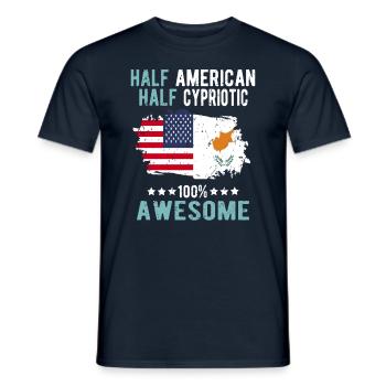 Halb Amerikaner Halb Zyprer - Männer T-Shirt - Navy - Vorne - AI Model Male 178 light (178cm)