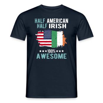 Half American Half Irish - Men's T-Shirt - navy - Front - AI Model Male 178 light (178cm)