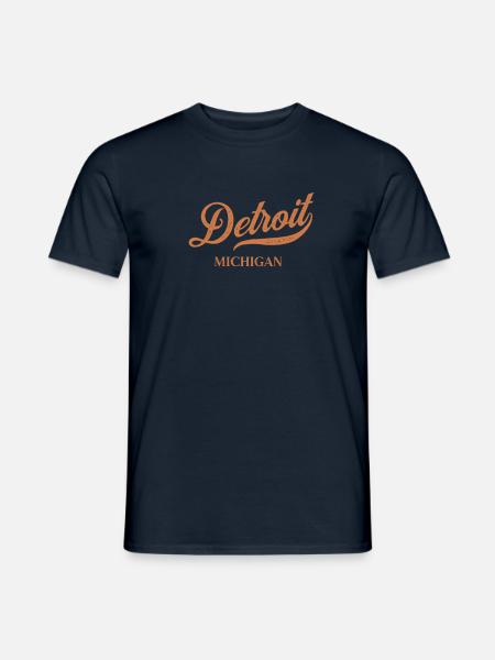 Retro USA Michigan Vintage Detroit - Männer T-Shirt - Navy