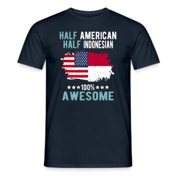 Moitié américain moitié indonésien - T-shirt homme - marine - Devant - AI Model Male 178 light (178cm)