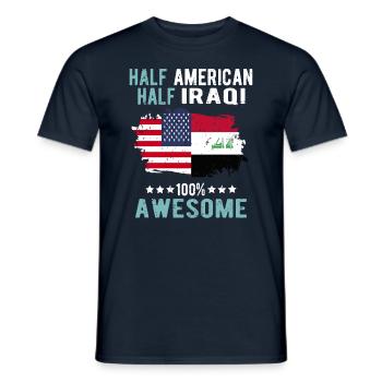 Half American Half Iraki - Men's T-Shirt - navy - Front - AI Model Male 178 light (178cm)
