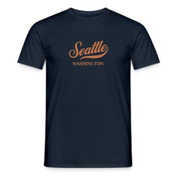 Rétro USA Washington Vintage Seattle - T-shirt homme - marine - Devant - AI Model Male 178 light (178cm)