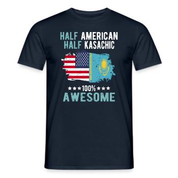 Half American Half Kazakh - Men's T-Shirt - navy - Front - AI Model Male 178 light (178cm)