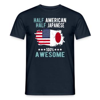 Half American Half Japanese - Men's T-Shirt - navy - Front - AI Model Male 178 light (178cm)
