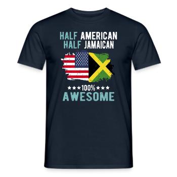 Halb Amerikaner Halb Jamaikaner - Männer T-Shirt - Navy - Vorne - AI Model Male 178 light (178cm)