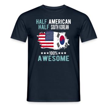 Half American Half South Korean - Men's T-Shirt - navy - Front - AI Model Male 178 light (178cm)