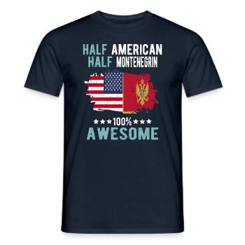 Halb Amerikaner Halb Montenegriner - Männer T-Shirt - Navy - Vorne - AI Model Male 178 light (178cm)
