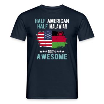 Half American Half Malawi - Men's T-Shirt - navy - Front - AI Model Male 178 light (178cm)